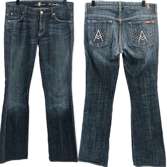 7 For All Mankind Womens Size 29 Mid-Rise Bootcut Jeans A-Pocket Medium Wash - Picture 8 of 8